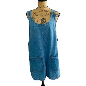 Moda International Denim Shortalls Size Large